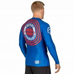 Blowout Outlet Retro Long Sleeve Rashguard Blue