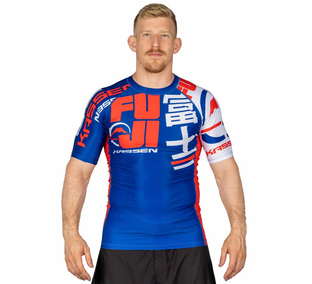 Deelux Jiu Jitsu Kassen Short Sleeve Rashguard Blue Deelux Jiu Jitsu Kassen Short Sleeve Rashguard Blue