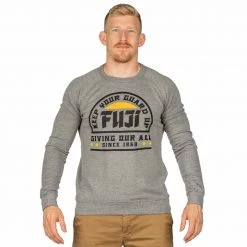 Graphic Ink Grappling Crewneck Mens Sweatshirt Grey