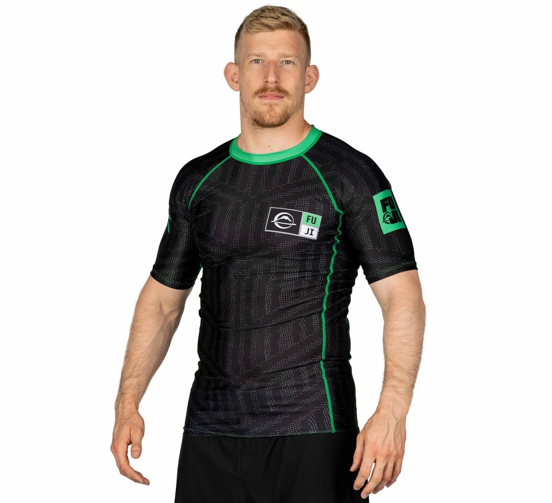 BFCM Jiu Jitsu Team FUJI Short Sleeve Rashguard Green 3 BFCM Jiu Jitsu Team FUJI Short Sleeve Rashguard Green