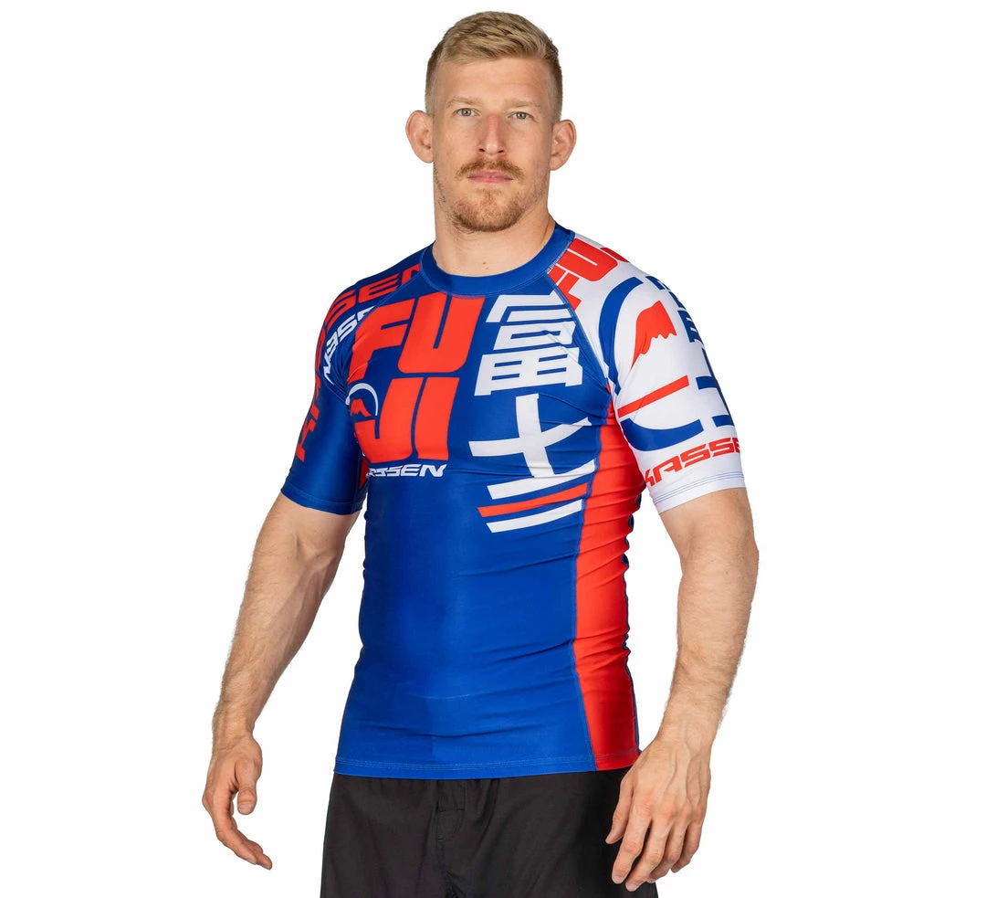 Deelux Jiu Jitsu Kassen Short Sleeve Rashguard Blue Deelux Jiu Jitsu Kassen Short Sleeve Rashguard Blue