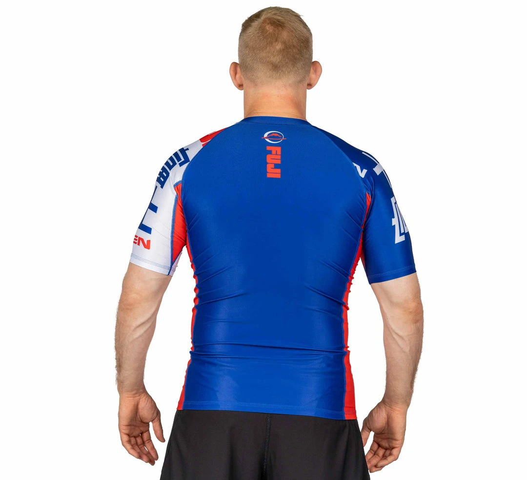 Deelux Jiu Jitsu Kassen Short Sleeve Rashguard Blue Deelux Jiu Jitsu Kassen Short Sleeve Rashguard Blue