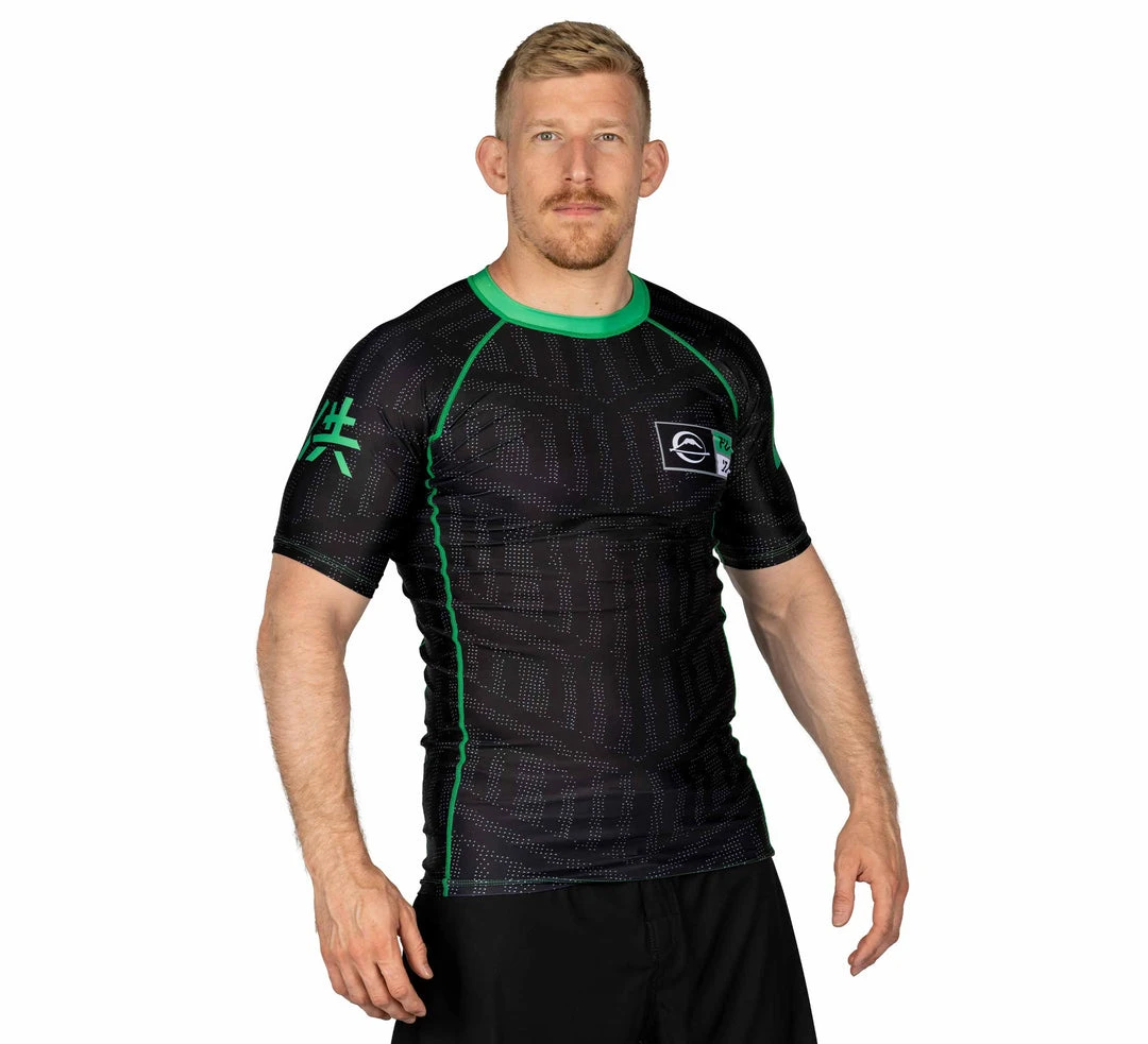 BFCM Jiu Jitsu Team FUJI Short Sleeve Rashguard Green 2 BFCM Jiu Jitsu Team FUJI Short Sleeve Rashguard Green