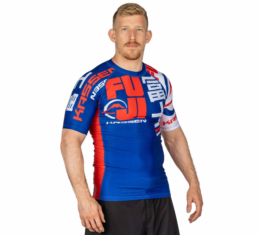 Deelux Jiu Jitsu Kassen Short Sleeve Rashguard Blue Deelux Jiu Jitsu Kassen Short Sleeve Rashguard Blue
