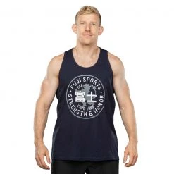 Graphic Ink Jiu Jitsu Strength & Honor Tank Top Navy