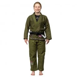 Deelux Jiu Jitsu Suparaito Women's BJJ Gi Military Green And Pink 10 Deelux Jiu Jitsu Suparaito Women's BJJ Gi Military Green And Pink