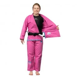 Deelux Suparaito Women's BJJ Gi Pink Blue