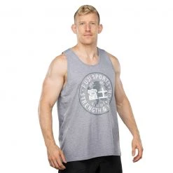 Graphic Ink Strength & Honor Tank Top Grey