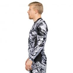 Deelux Fighting Spirit Rashguard Black-White Jiu Jitsu