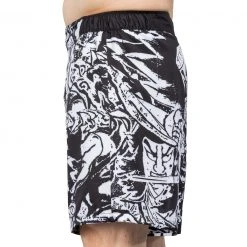 IMatt Sportswear Fighting Spirit Lightweight Shorts Black/White Jiu Jitsu 10 IMatt Sportswear Fighting Spirit Lightweight Shorts Black/White Jiu Jitsu