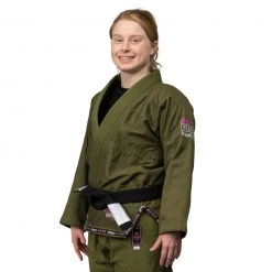 Deelux Jiu Jitsu Suparaito Women's BJJ Gi Military Green And Pink