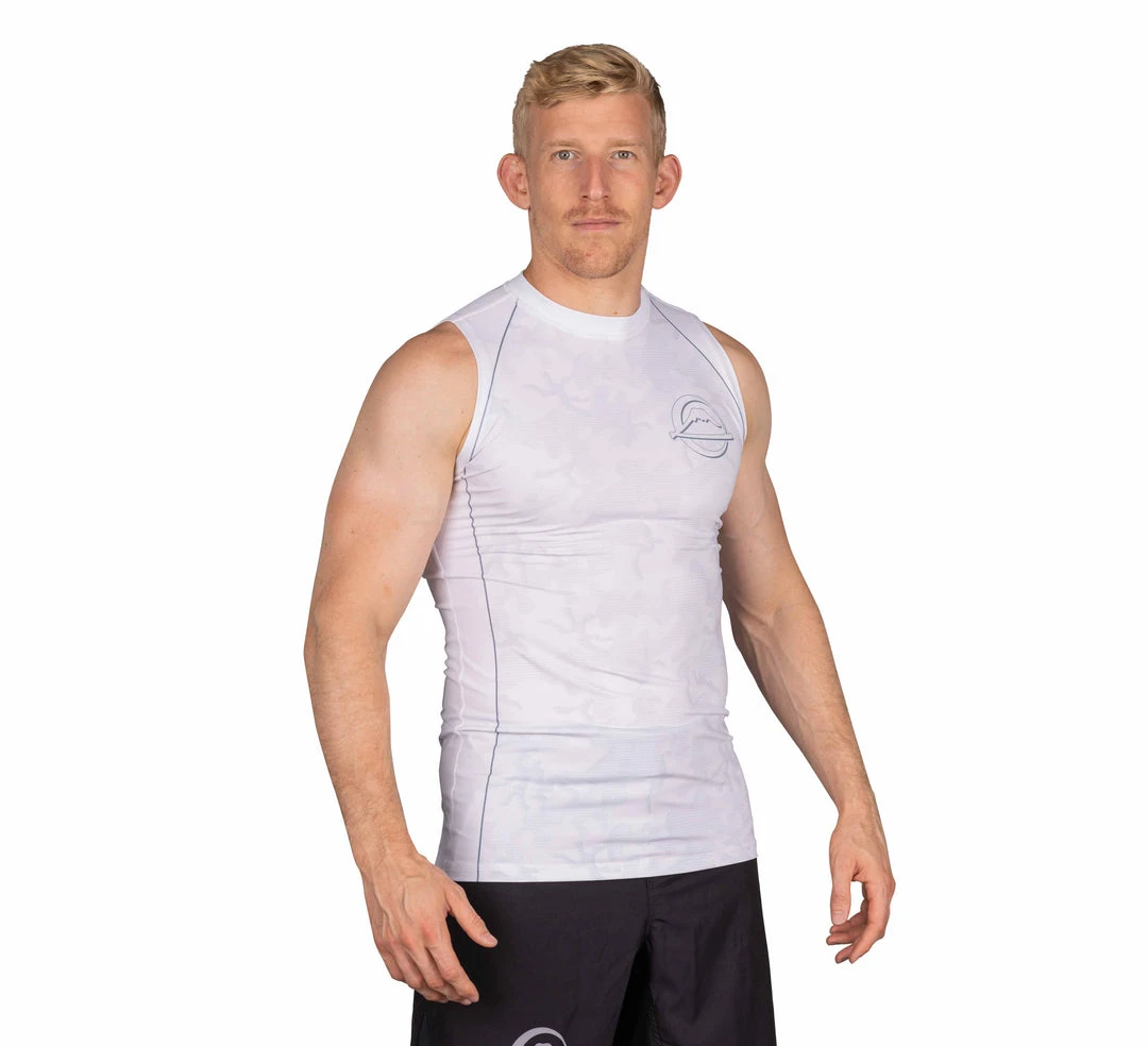 Deelux Combat Camo Sleeveless Rashguard White Jiu Jitsu Deelux Combat Camo Sleeveless Rashguard White Jiu Jitsu