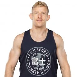 Graphic Ink Jiu Jitsu Strength & Honor Tank Top Navy