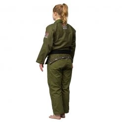 Deelux Jiu Jitsu Suparaito Women's BJJ Gi Military Green And Pink 3 Deelux Jiu Jitsu Suparaito Women's BJJ Gi Military Green And Pink