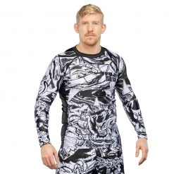 Deelux Fighting Spirit Rashguard Black-White Jiu Jitsu