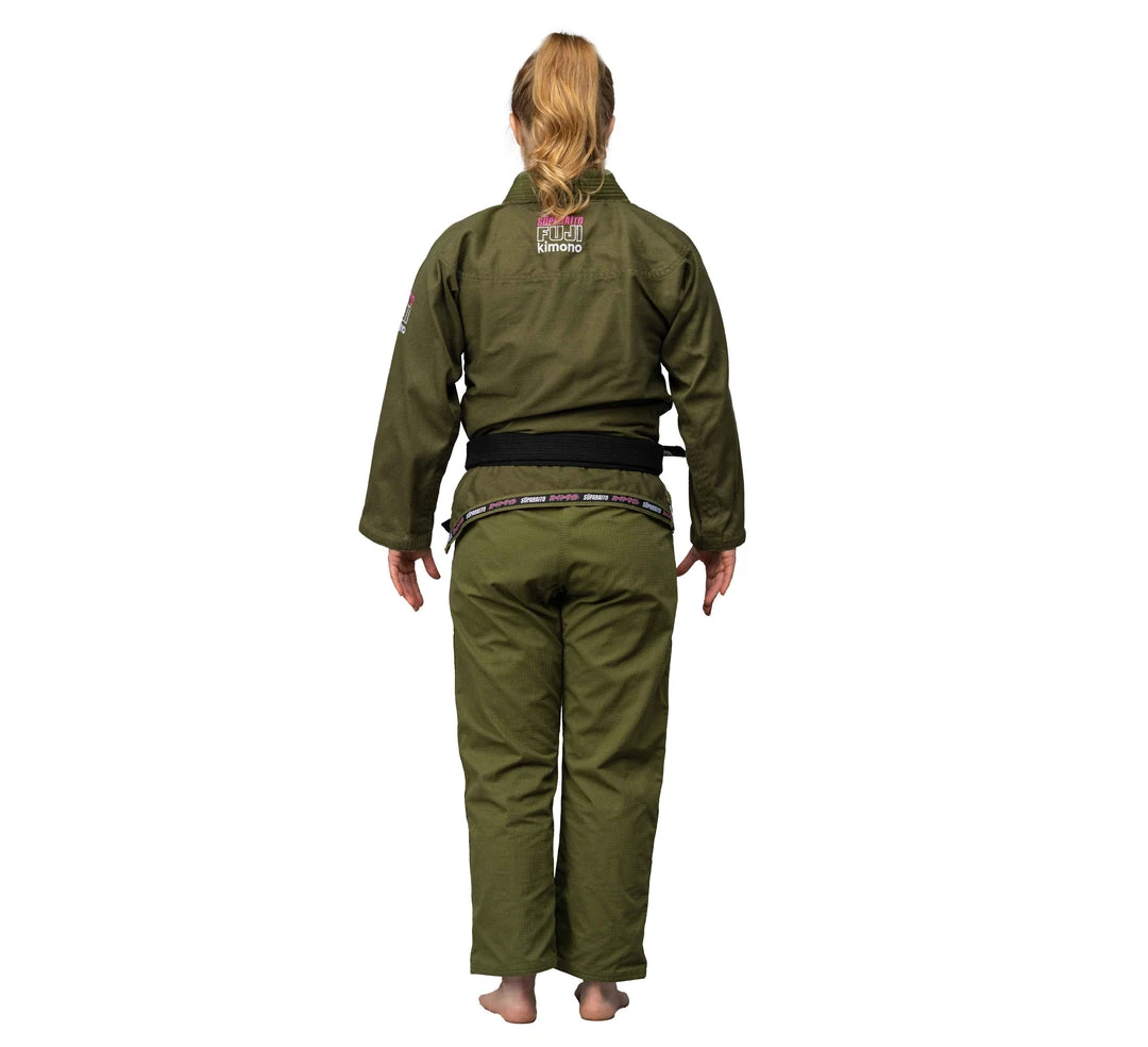Deelux Jiu Jitsu Suparaito Women's BJJ Gi Military Green And Pink Deelux Jiu Jitsu Suparaito Women's BJJ Gi Military Green And Pink