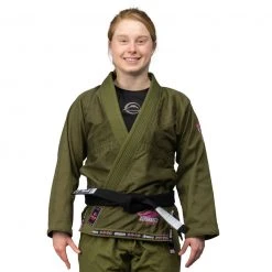 Deelux Jiu Jitsu Suparaito Women's BJJ Gi Military Green And Pink