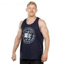 Graphic Ink Jiu Jitsu Strength & Honor Tank Top Navy