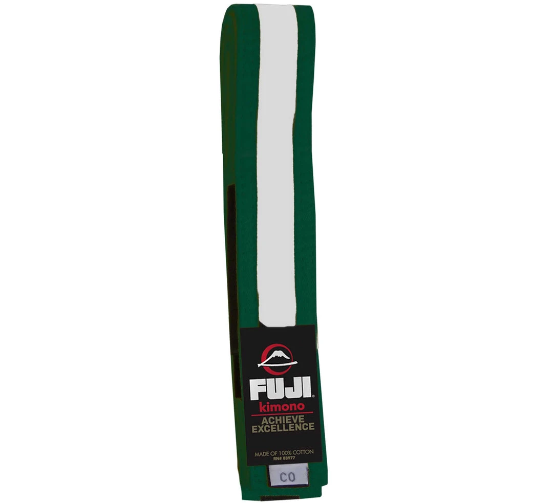 BFCM Kids Jiu Jitsu Belt Green/White