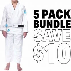FUJI Sports Jiu Jitsu Starter BJJ Kids Gi Bundle (5 Pack)