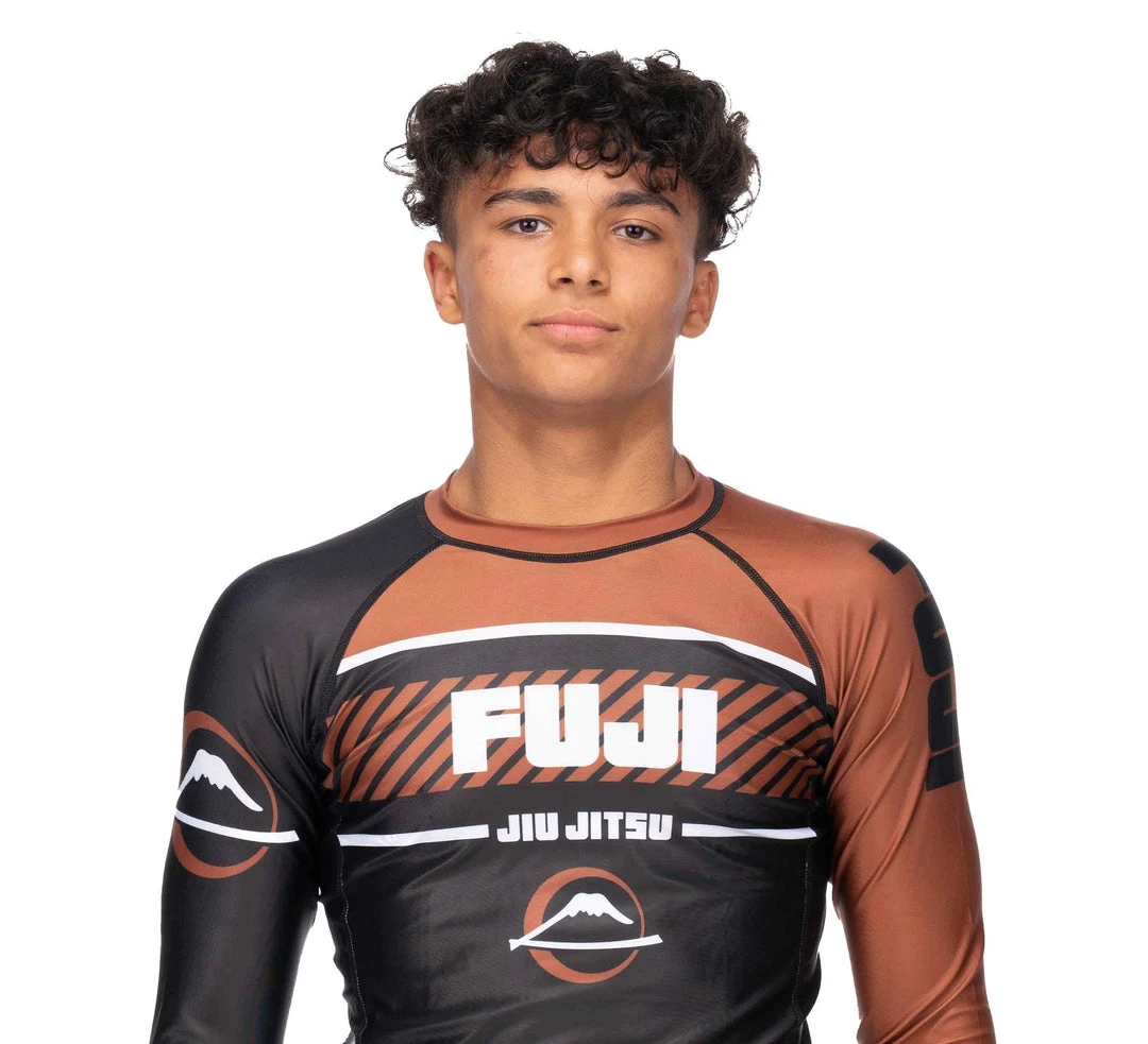 BFCM Freestyle 2.0 Long Sleeve Ranked Rashguard Brown - ADULT SIZES Jiu Jitsu