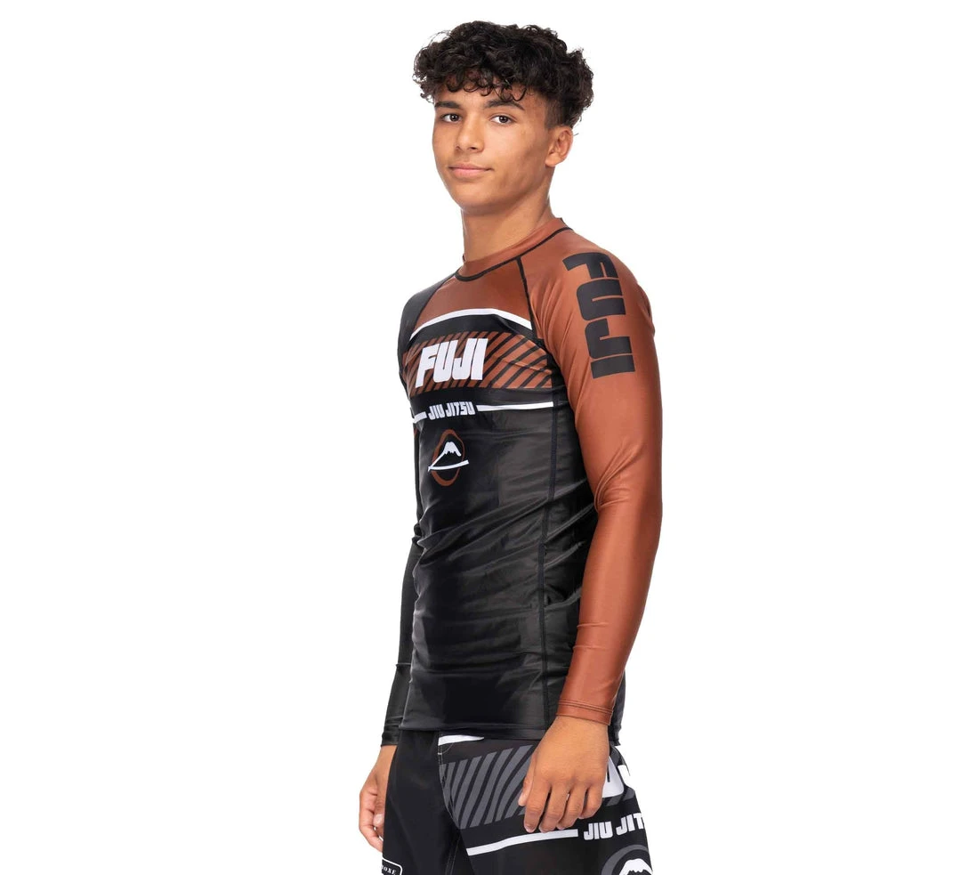 BFCM Freestyle 2.0 Long Sleeve Ranked Rashguard Brown - ADULT SIZES Jiu Jitsu
