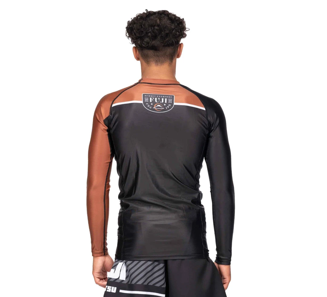 BFCM Freestyle 2.0 Long Sleeve Ranked Rashguard Brown - ADULT SIZES Jiu Jitsu