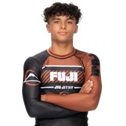 BFCM Freestyle 2.0 Long Sleeve Ranked Rashguard Brown - ADULT SIZES Jiu Jitsu