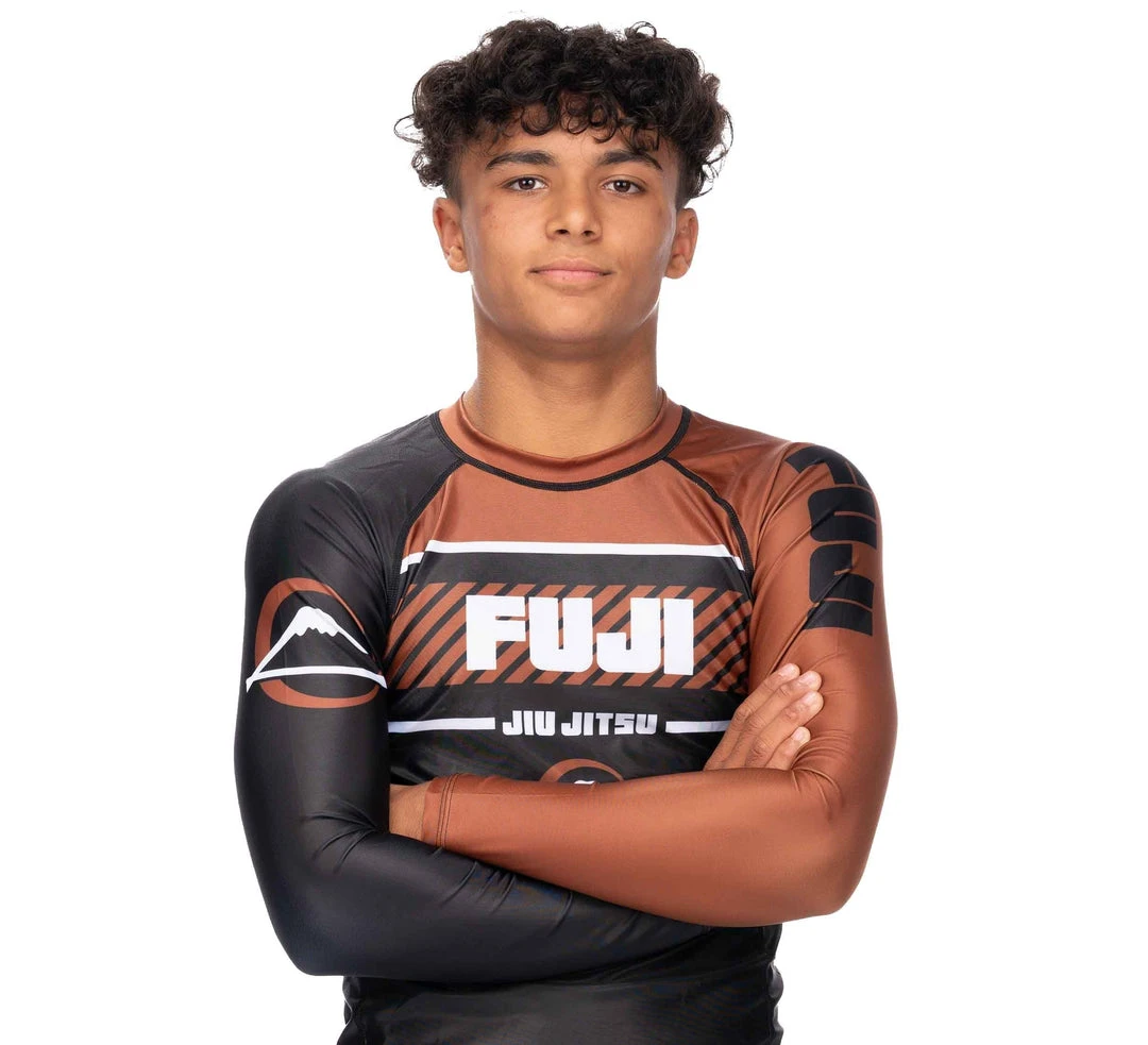 BFCM Freestyle 2.0 Long Sleeve Ranked Rashguard Brown - ADULT SIZES Jiu Jitsu