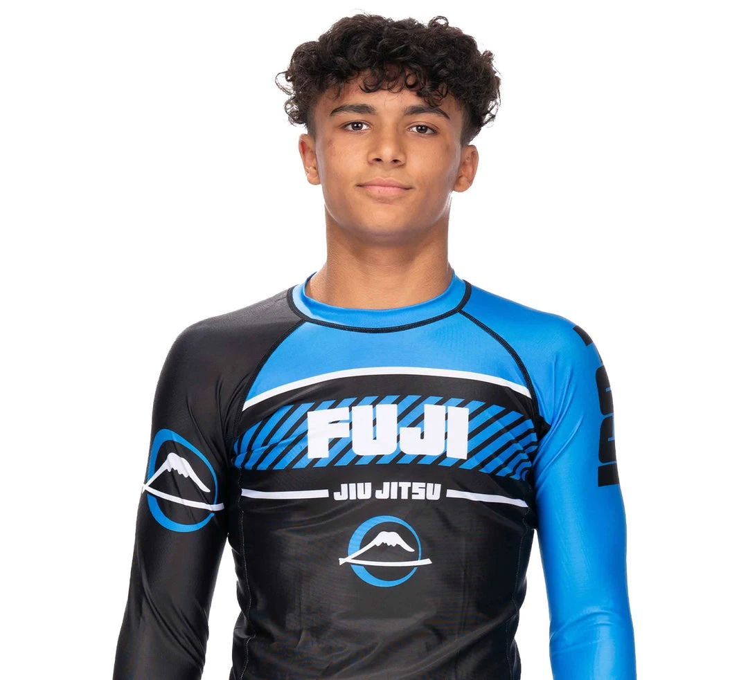 BFCM Jiu Jitsu Freestyle 2.0 Long Sleeve Ranked Rashguard Blue - ADULT SIZES
