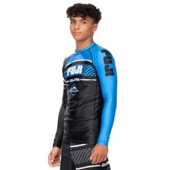 BFCM Jiu Jitsu Freestyle 2.0 Long Sleeve Ranked Rashguard Blue - ADULT SIZES