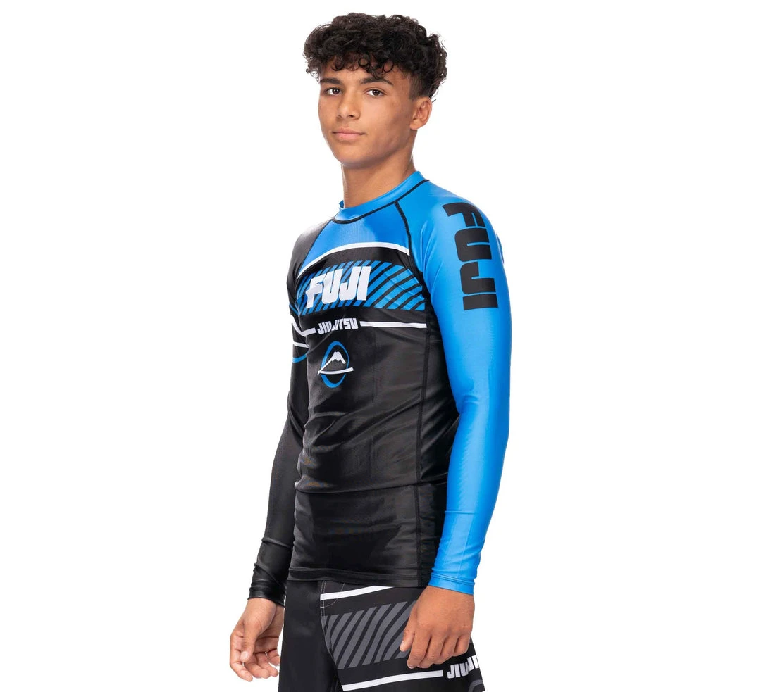 BFCM Jiu Jitsu Freestyle 2.0 Long Sleeve Ranked Rashguard Blue - ADULT SIZES
