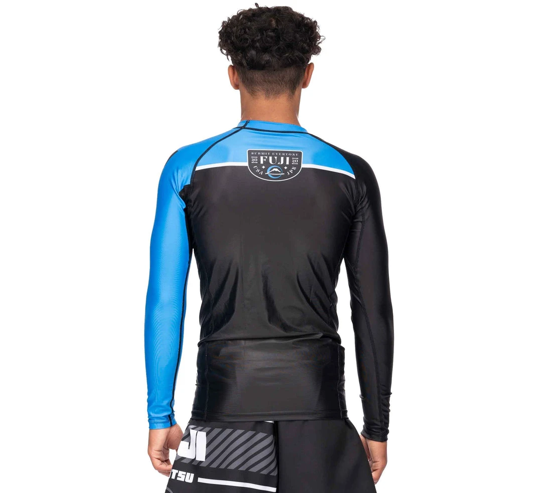 BFCM Jiu Jitsu Freestyle 2.0 Long Sleeve Ranked Rashguard Blue - ADULT SIZES