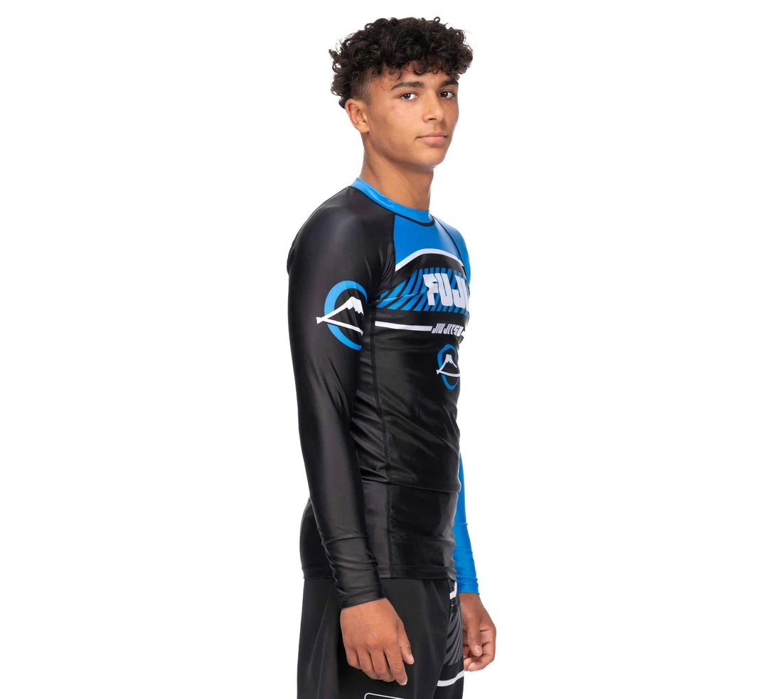 BFCM Jiu Jitsu Freestyle 2.0 Long Sleeve Ranked Rashguard Blue - ADULT SIZES