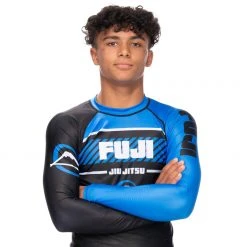 BFCM Jiu Jitsu Freestyle 2.0 Long Sleeve Ranked Rashguard Blue - ADULT SIZES