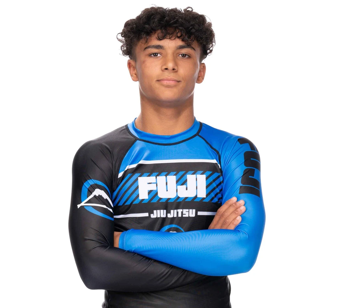 BFCM Jiu Jitsu Freestyle 2.0 Long Sleeve Ranked Rashguard Blue - ADULT SIZES