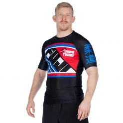Fancy Skyline Judo Short Sleeve Rashguard Black