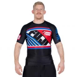 Fancy Skyline Judo Short Sleeve Rashguard Black