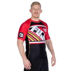 Fancy Skyline Judo Short Sleeve Rashguard Red