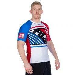 Fancy Skyline Judo Short Sleeve Rashguard White