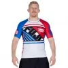 Fancy Skyline Judo Short Sleeve Rashguard White