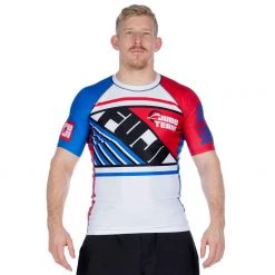 Fancy Skyline Judo Short Sleeve Rashguard White