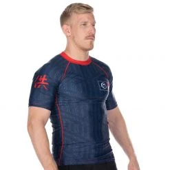 BFCM Jiu Jitsu Team FUJI Short Sleeve Rashguard Blue