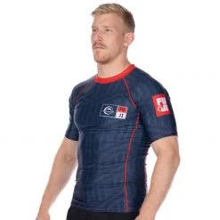 BFCM Jiu Jitsu Team FUJI Short Sleeve Rashguard Blue