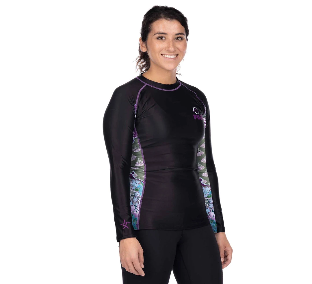 BFCM Kimono Womens Long Sleeve Rashguard Purple Jiu Jitsu BFCM Kimono Womens Long Sleeve Rashguard Purple Jiu Jitsu