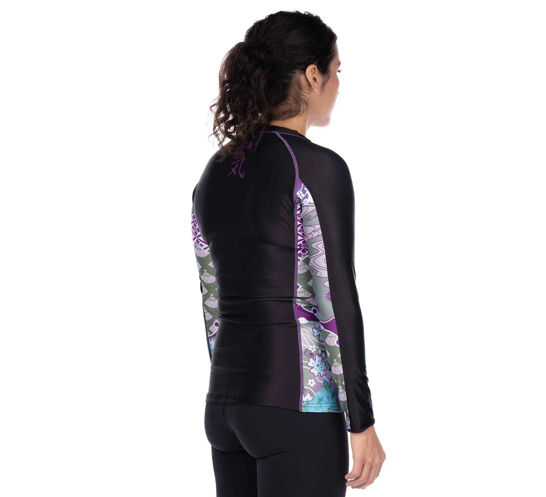 BFCM Kimono Womens Long Sleeve Rashguard Purple Jiu Jitsu BFCM Kimono Womens Long Sleeve Rashguard Purple Jiu Jitsu